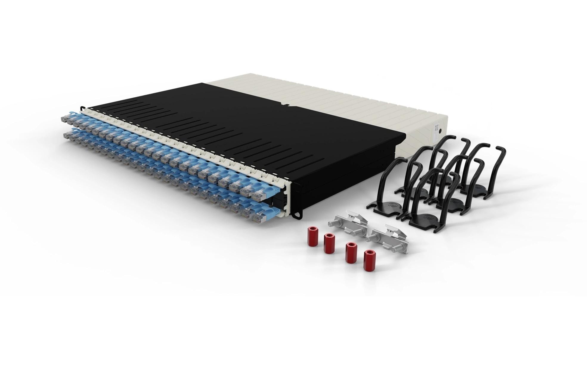 patchbox.one / 8RU / Cat 6A, STP, 0.8 m, Blau<br>All-in-One Lösung für Ordnung im Netzwerkschrank