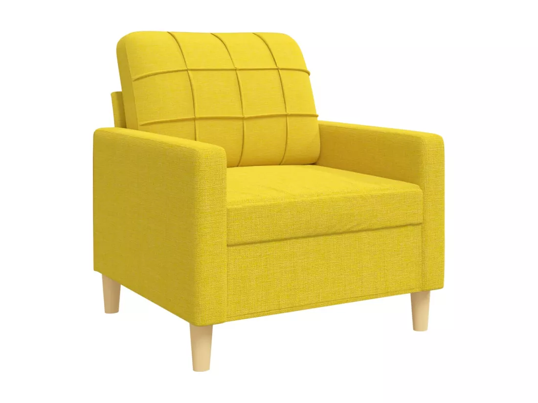 Ensemble de canapés 3 pièces coussins décoratifs jaune clair tissu