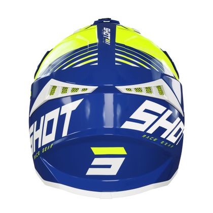 Casque cross Shot LITE FURY - NAVY NEON YELLOW GLOSSY 2022 - Bleu / Jaune