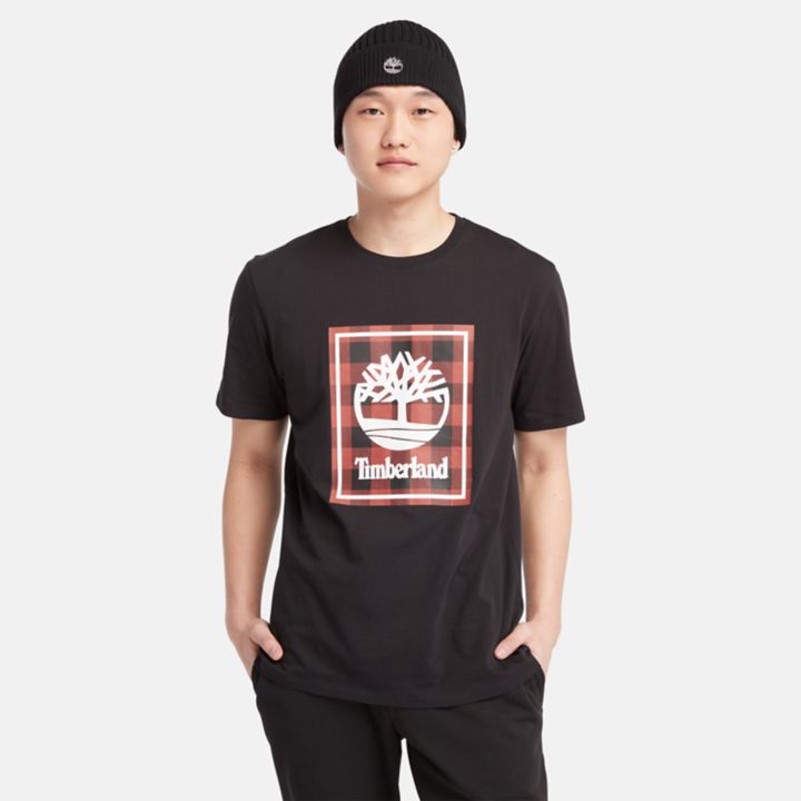 Camiseta Buffalo de manga curta para homem na cor preta.