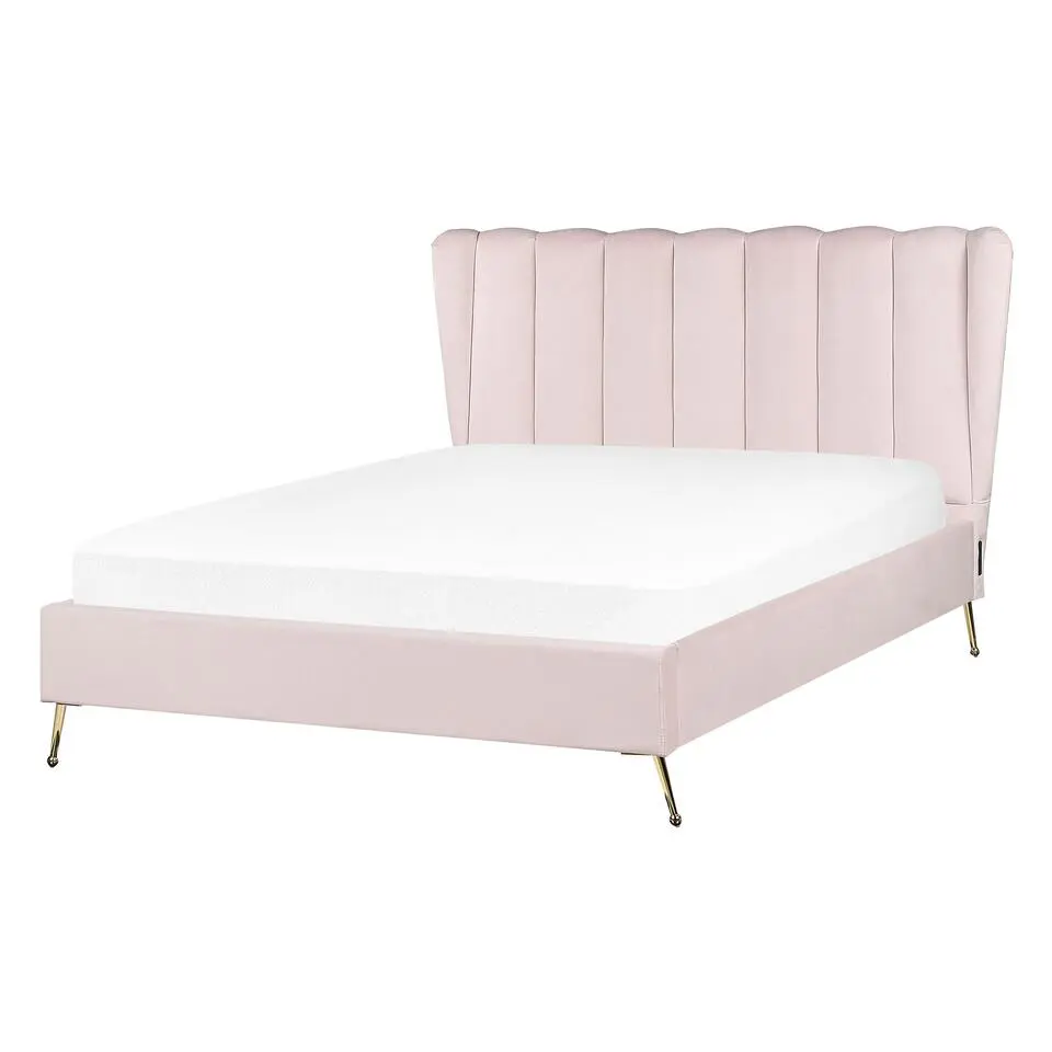 MIRIBEL - Tweepersoonsbed - Roze - 140x200 - Fluweel