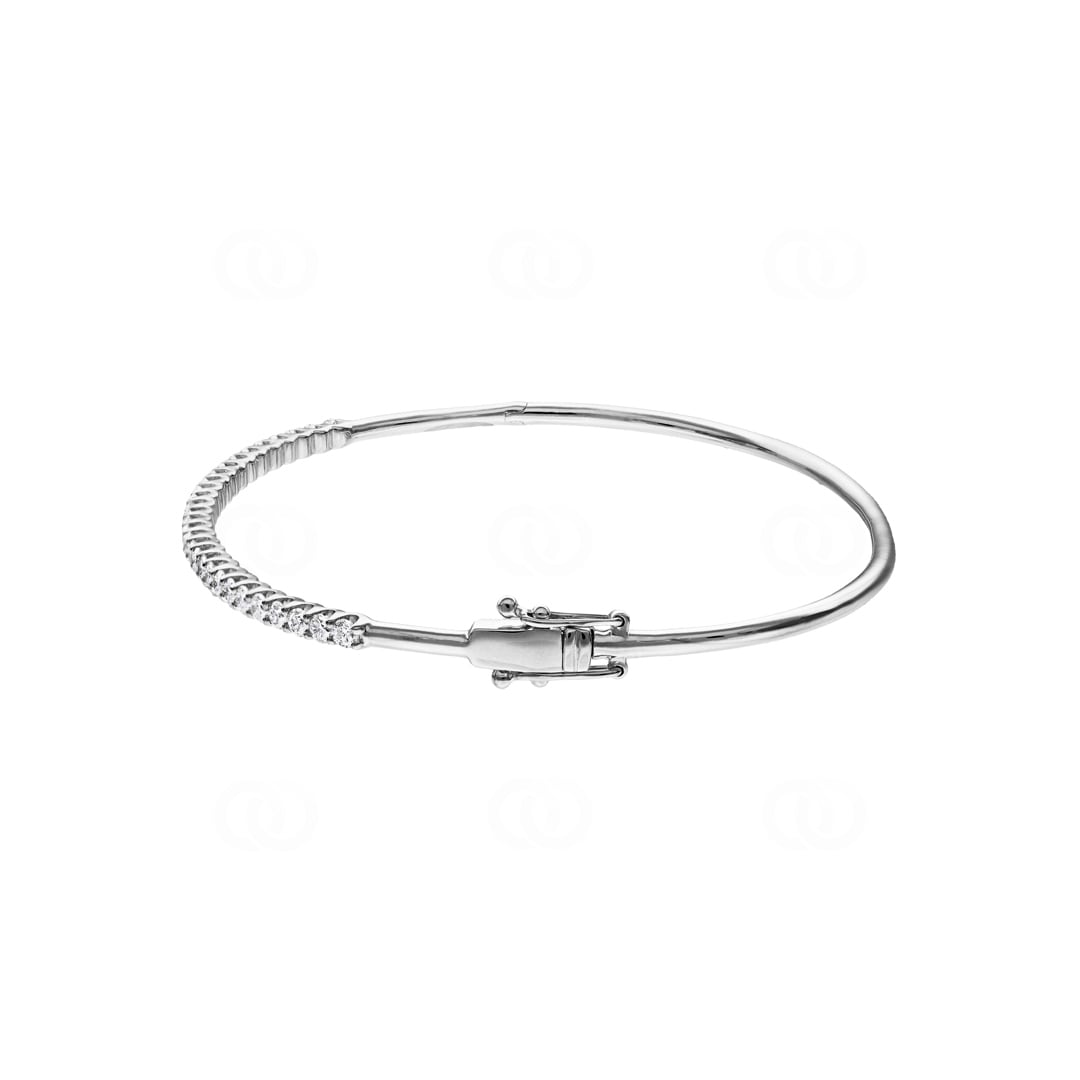 1.02 Karat Diamantarmreif oval 750/18 K Weissgold
