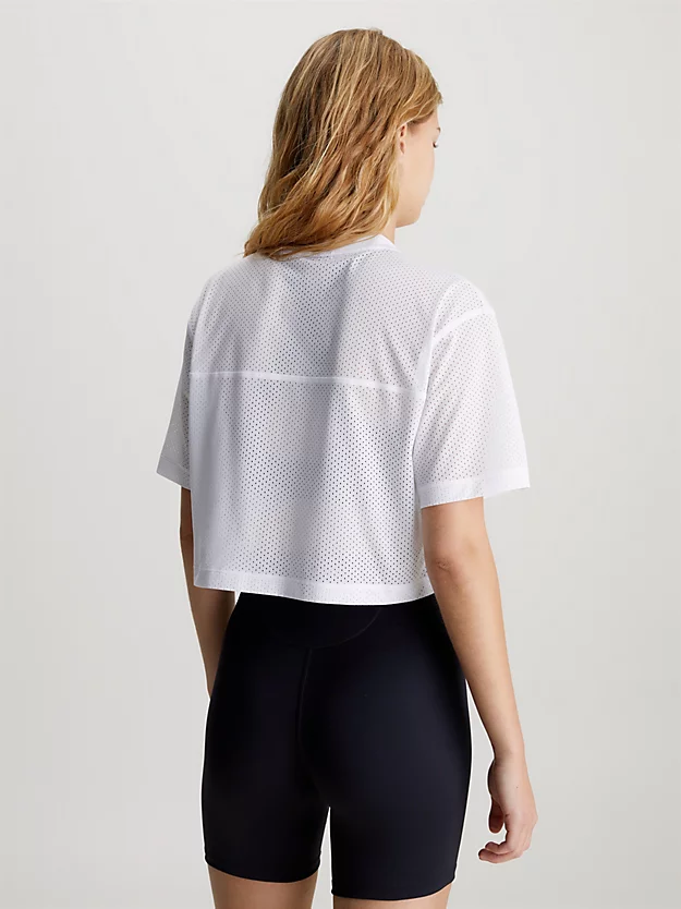 Camiseta cropped de malha para academia