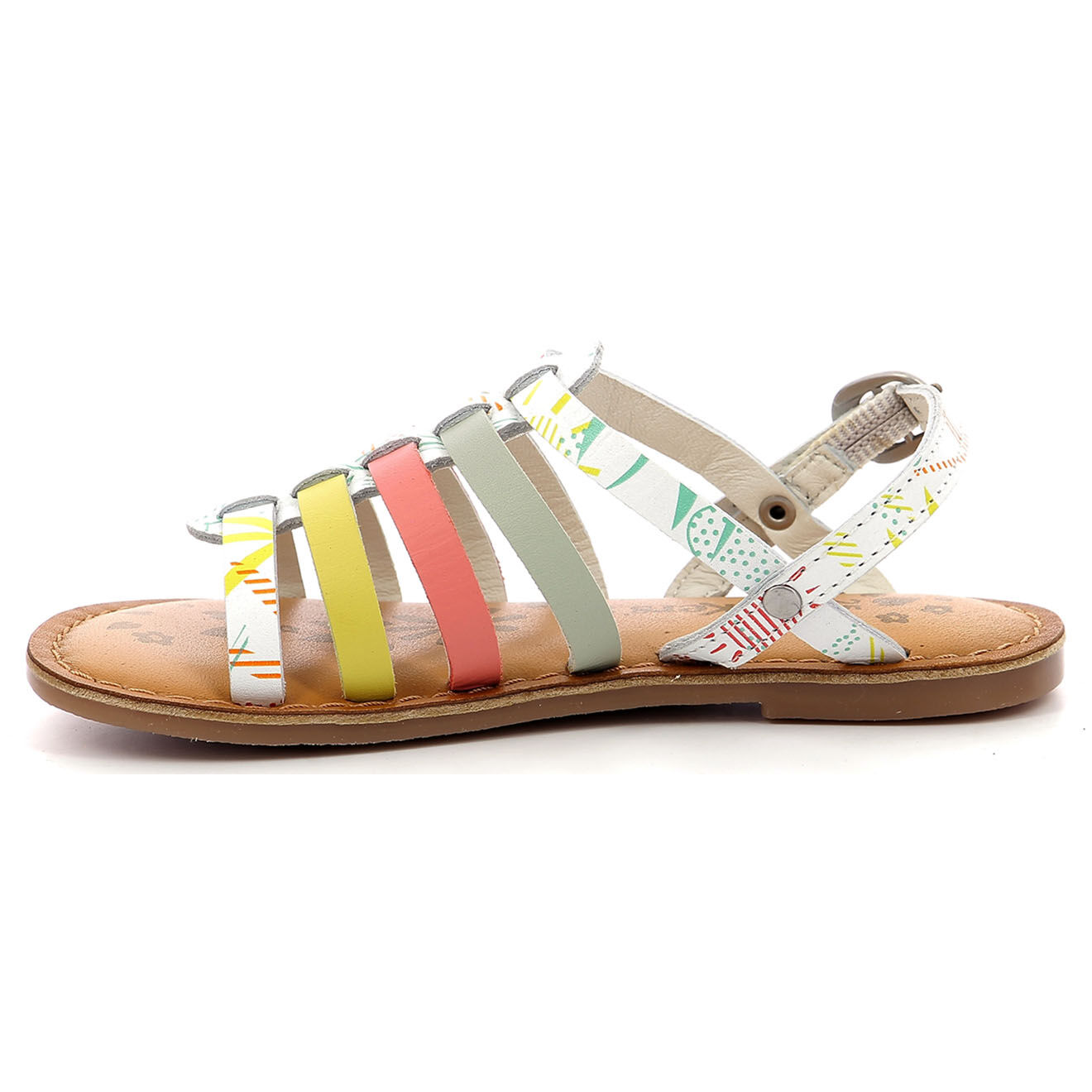 Kickers Sandales en Cuir Dixon blanc/sunshine