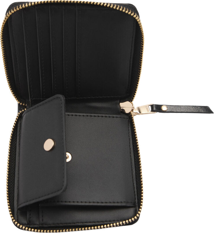 MANGO Wallet decorative stitching Black