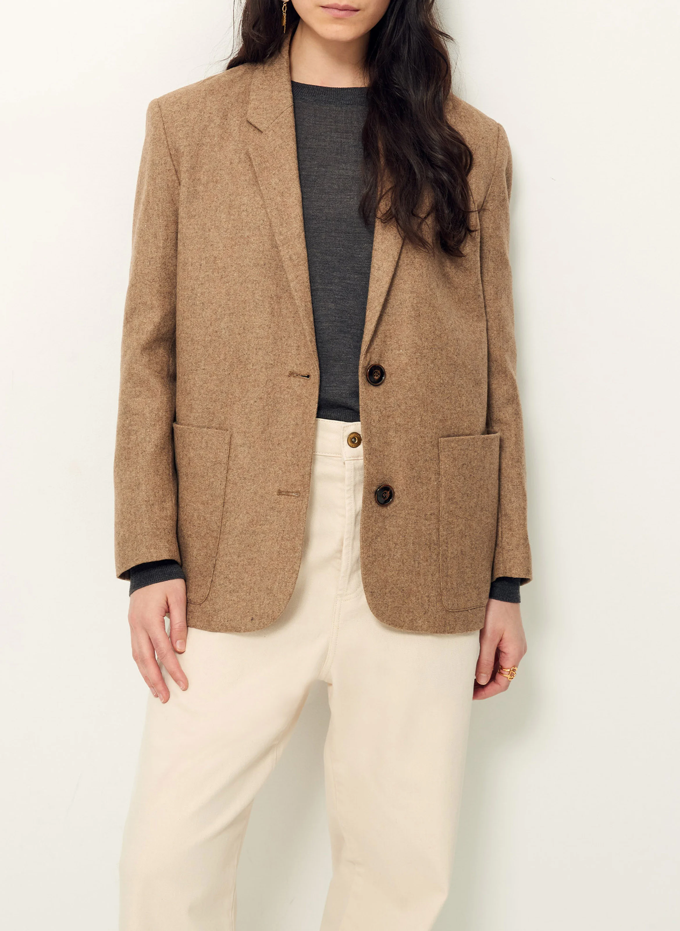 MADAME - Veste tailleur en laine mélangée | Marron