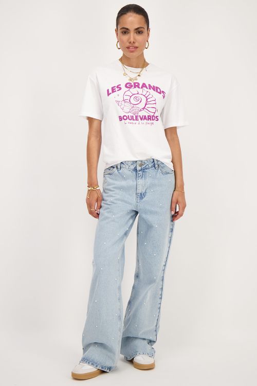 Wit T-shirt ''Les grand boulevards''