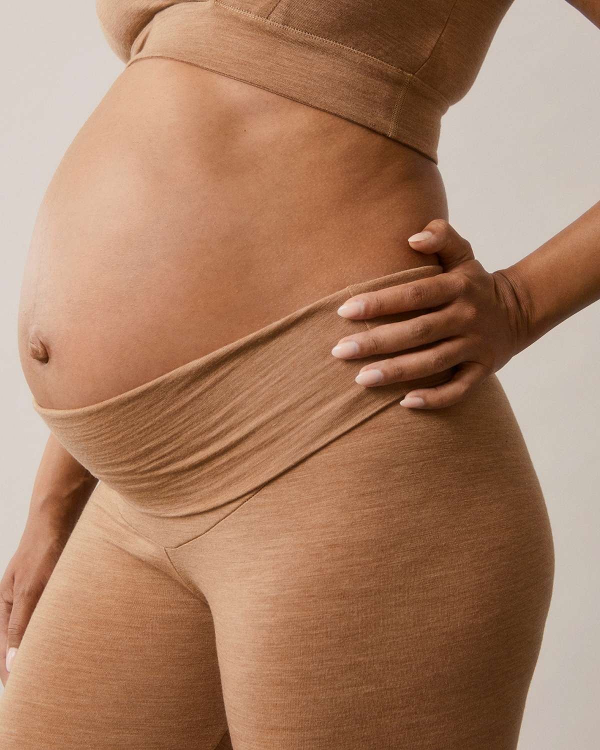 Gravidtights Ull – 95% Økologisk Merino – Sømløs front