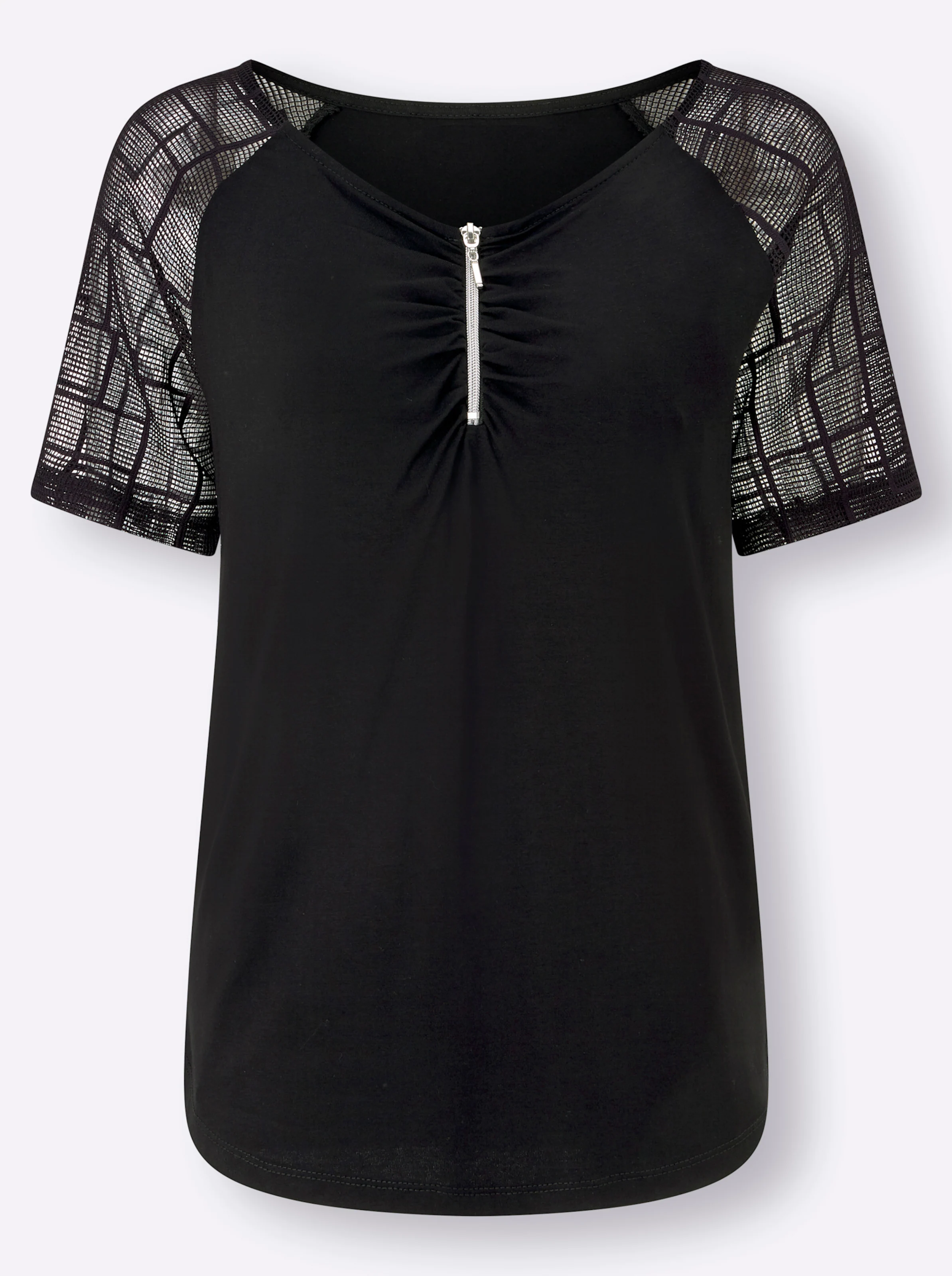 Spitzenshirt in schwarz