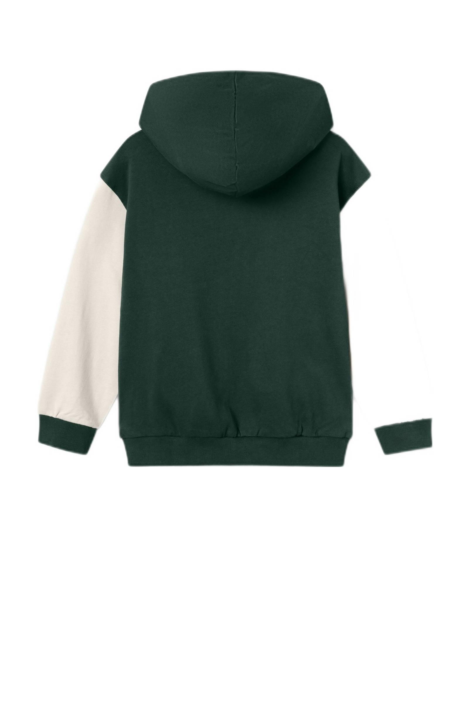 NAME IT sweatvest NKMLEBASTIAN met tekst donkergroen/ecru