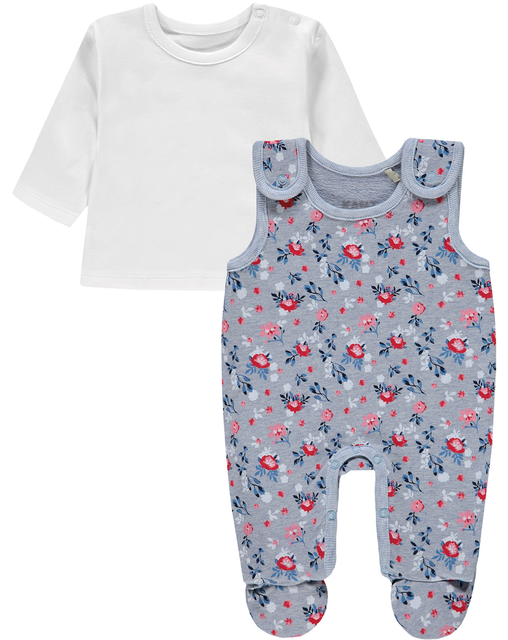 Strampler MARINE SUMMER mit Langarmshirt in hellblau