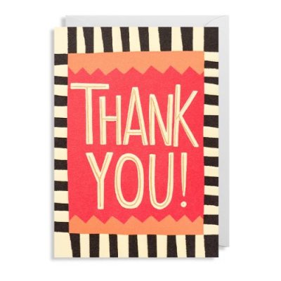 Thank You Red And White Stripe Greeting Card