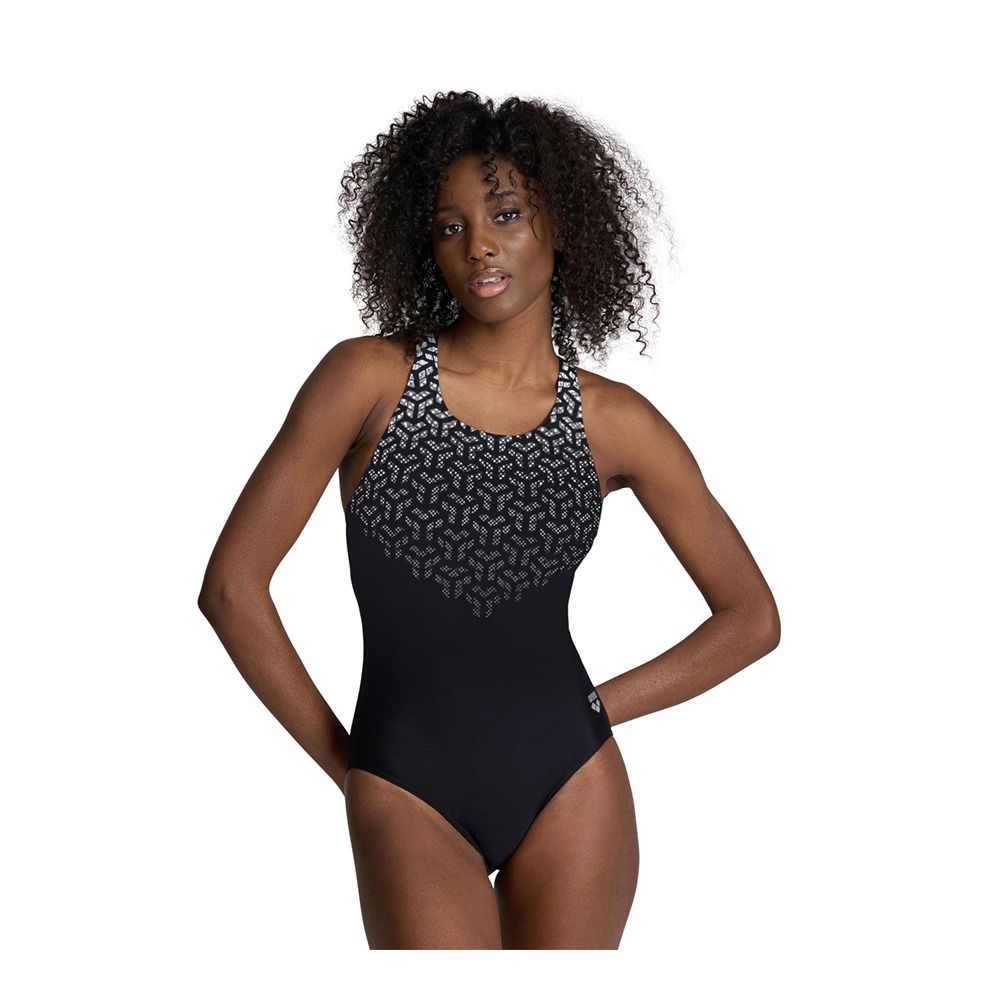 Arena KIKKO V BACK GR - Maillot de bain 1 pièce Femme black/black