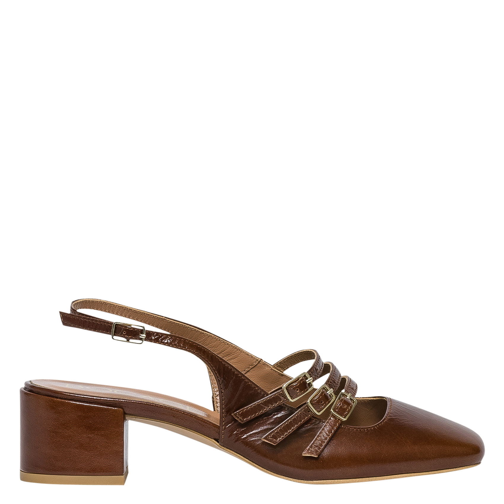 DEMI - Babies à talonsen cuir| Marron