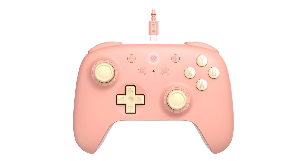 8BitDoUltimate 2C Wired gamepad  (Perzik/lichtgeel)