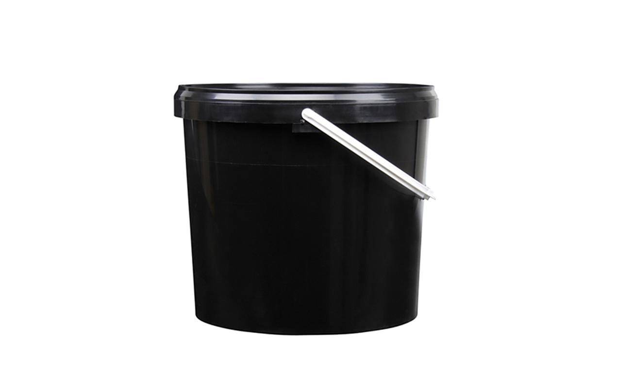 Leereimer, 5 l, SchwarzEimer mit Deckel und Plastikgriff