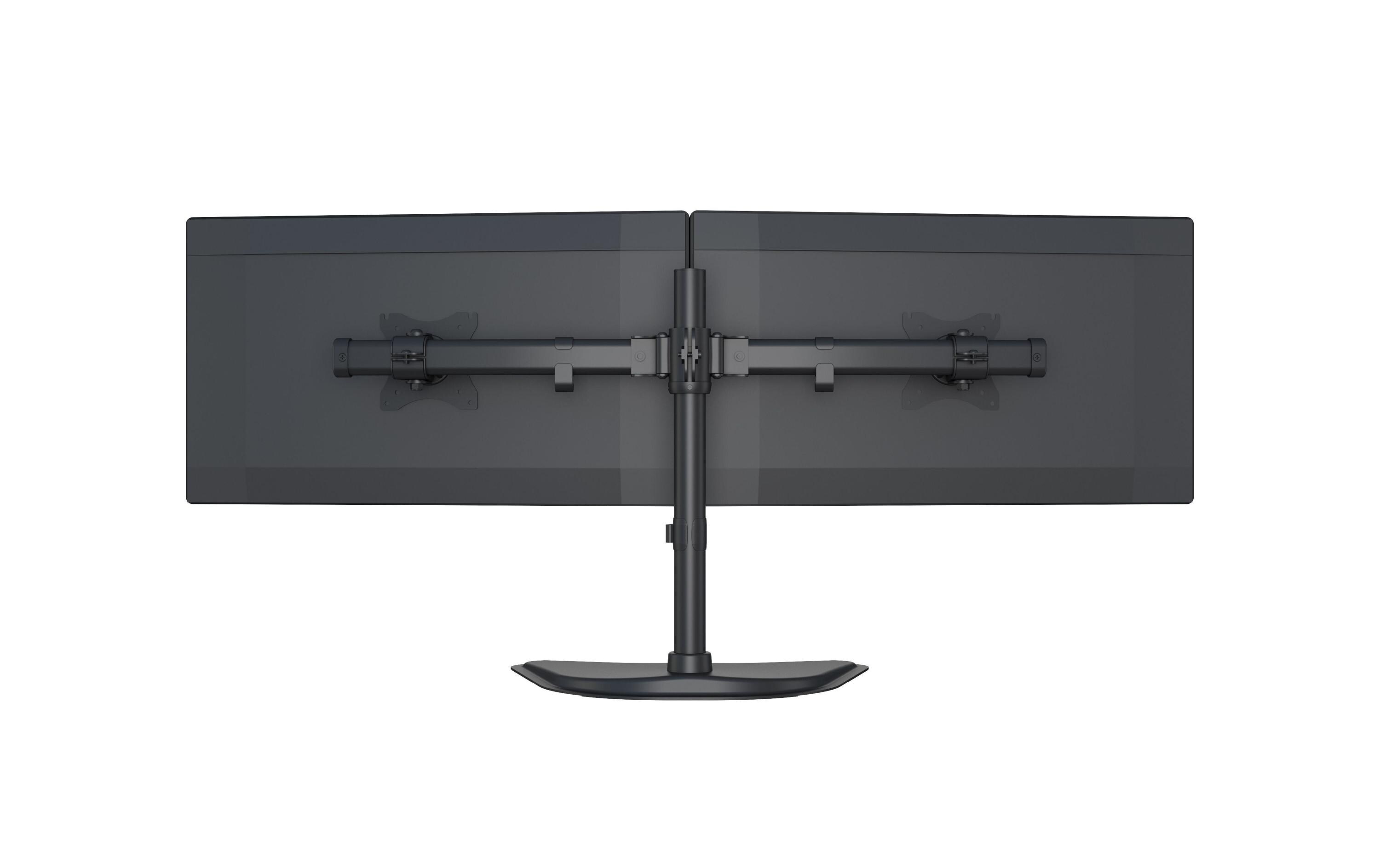 Monitor-Standfuss Basic Dual bis 10 kg – Schwarz<br>Deskmount