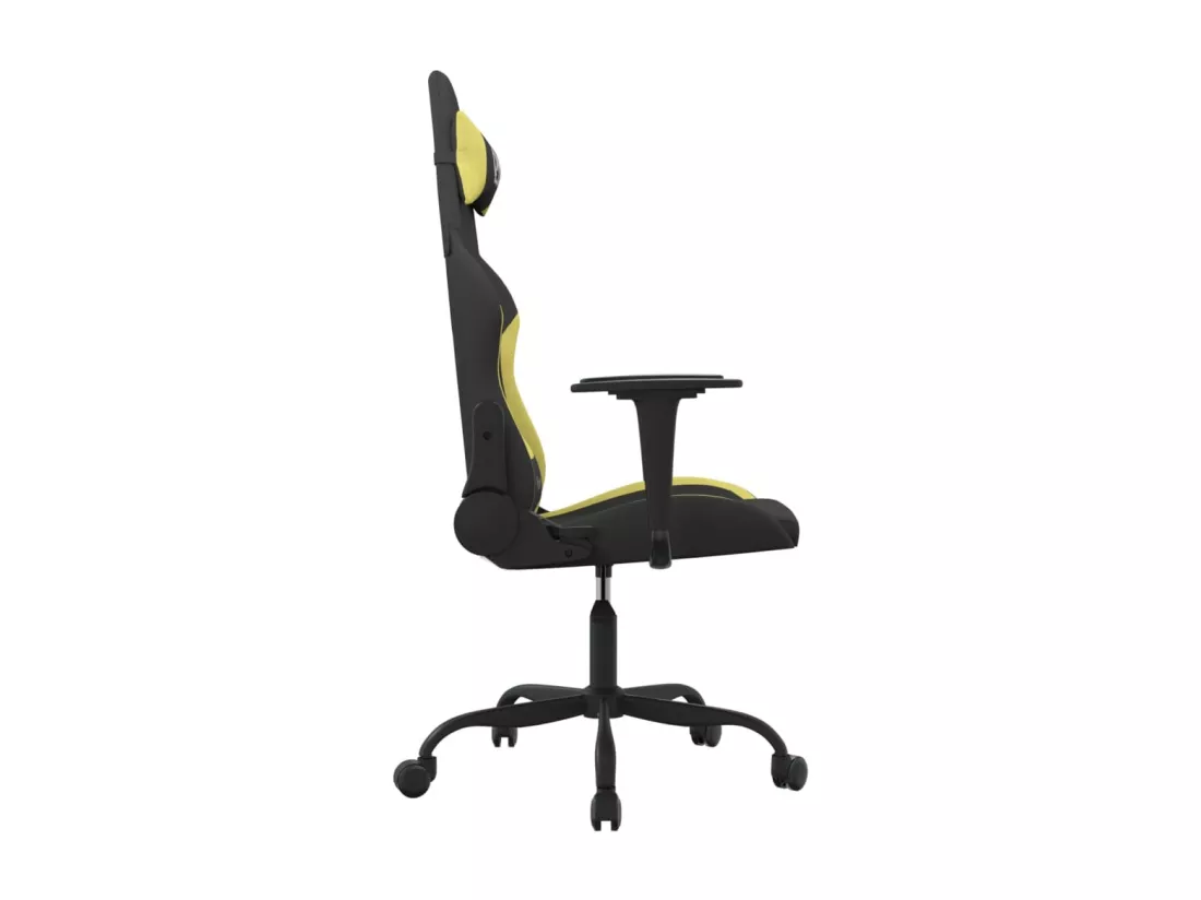 Chaise de jeu de massage Noir et vert clair Tissu