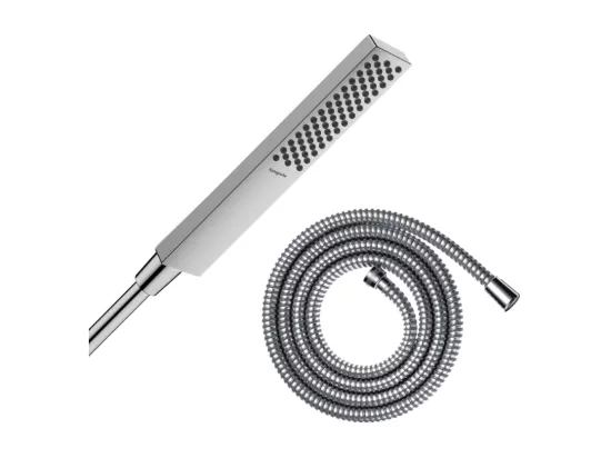 Pommeau de douche HANSGROHE Pulsify E 100 EcoSmart chromé + flexible de douche 2 m HANSGROHE Metaflex chromé