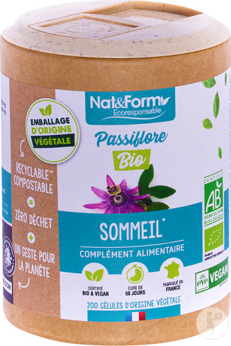 Nat&Form Passiflore Bio Sommeil 200 Gélules