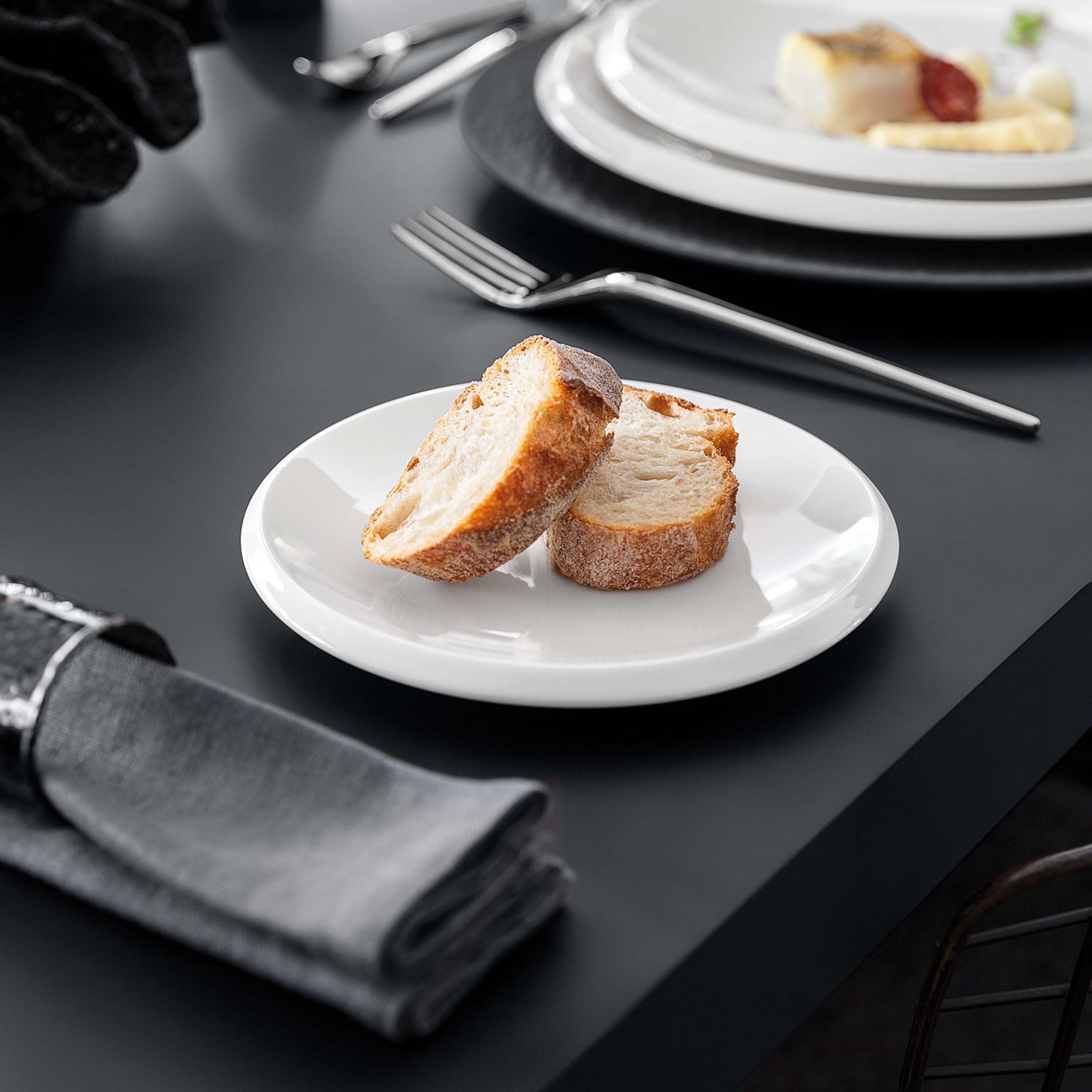 NewMoon Bread plate White, 6.4'', Premium Porcelain