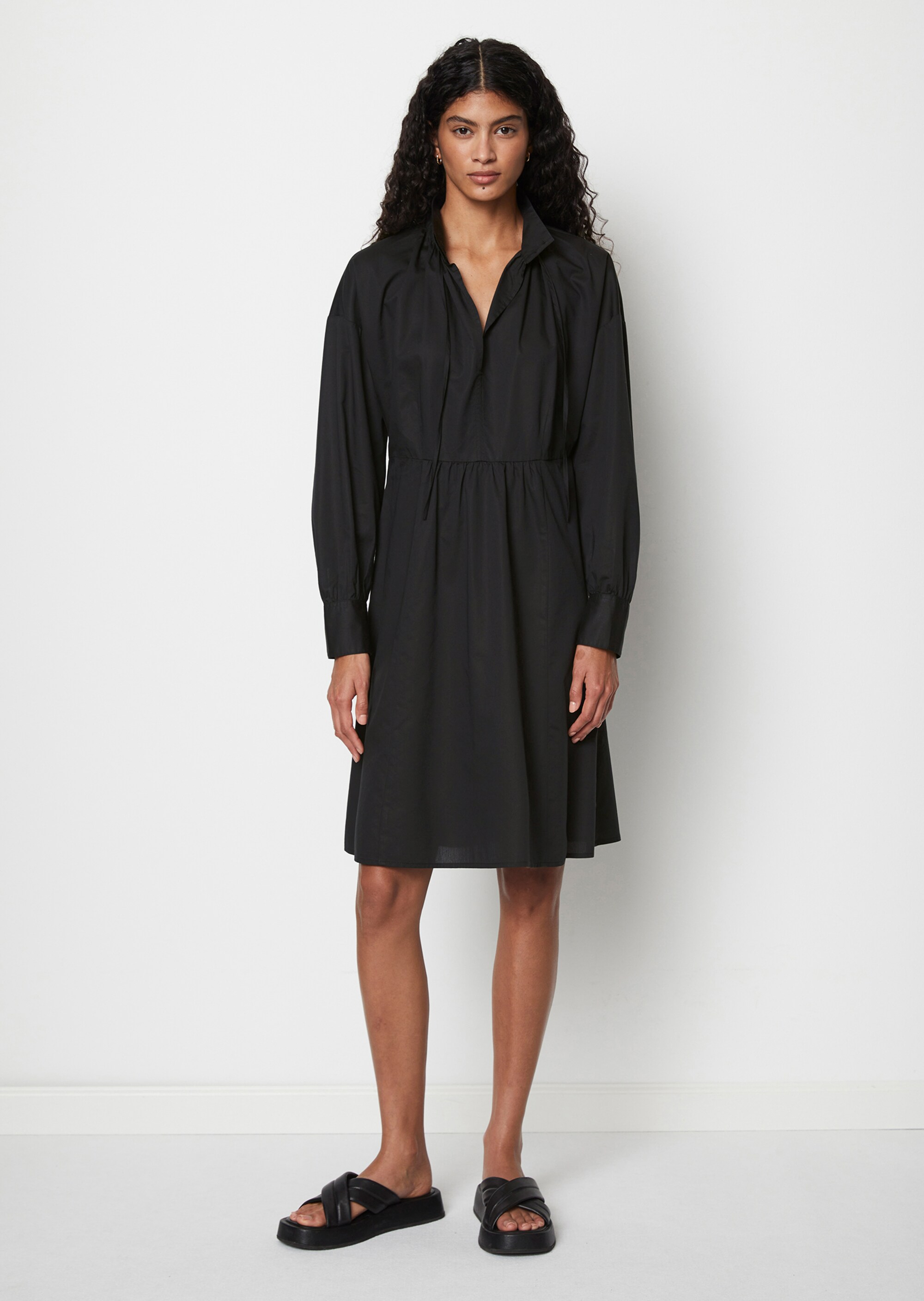 Knielanges Kleid A-Shape aus Organic-Cotton-Lyocell-Mix