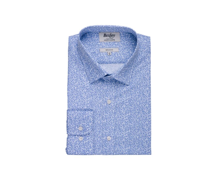 Chemise imprimée Blanche et Bleue - ULDÉRIC