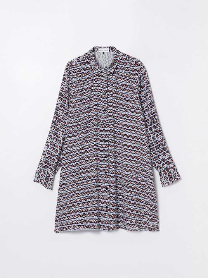 Vestido camisa estampado - Azul