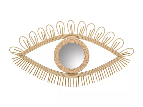 Miroir en rotin marron 66x35x1.5h