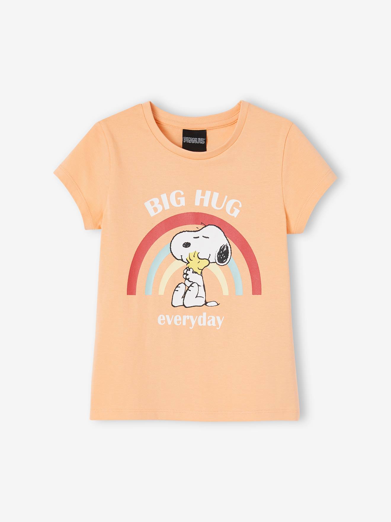 Pijama Snoopy Peanuts® cor pêssego com shorts para meninas