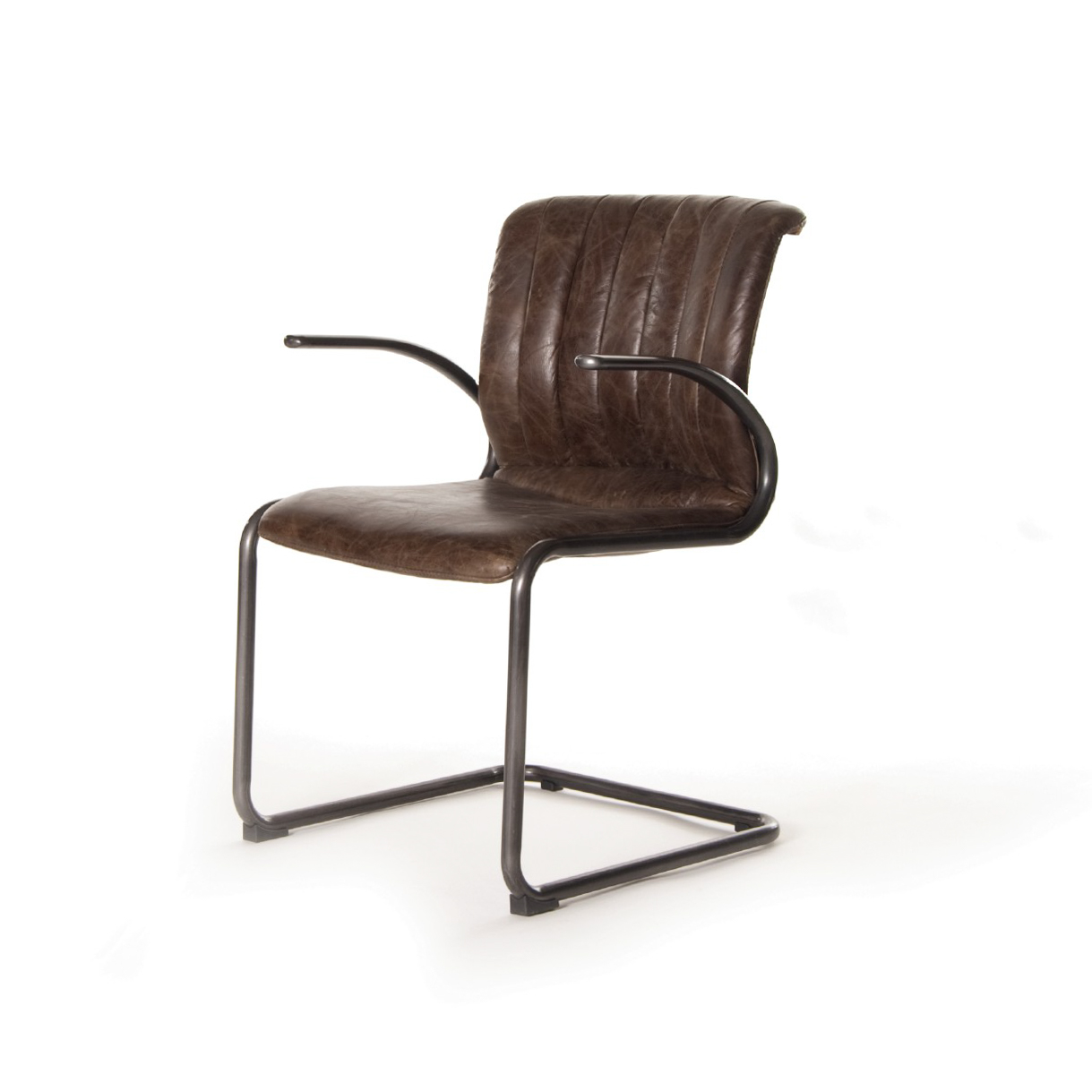 Lederstuhl 'Renzo', mit Armlehnen, L 66 cm, B 57 cm, H 85 cm von fischer's lagerhaus