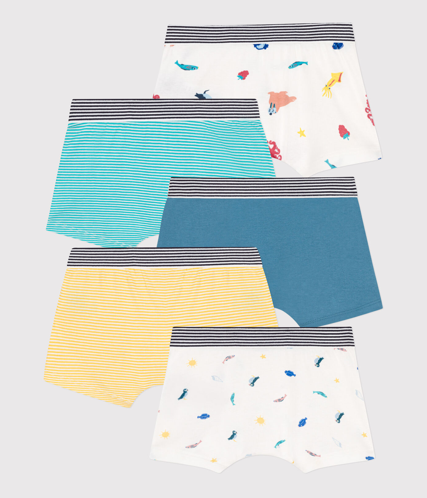 Lot de 5 boxers en coton petit garçon