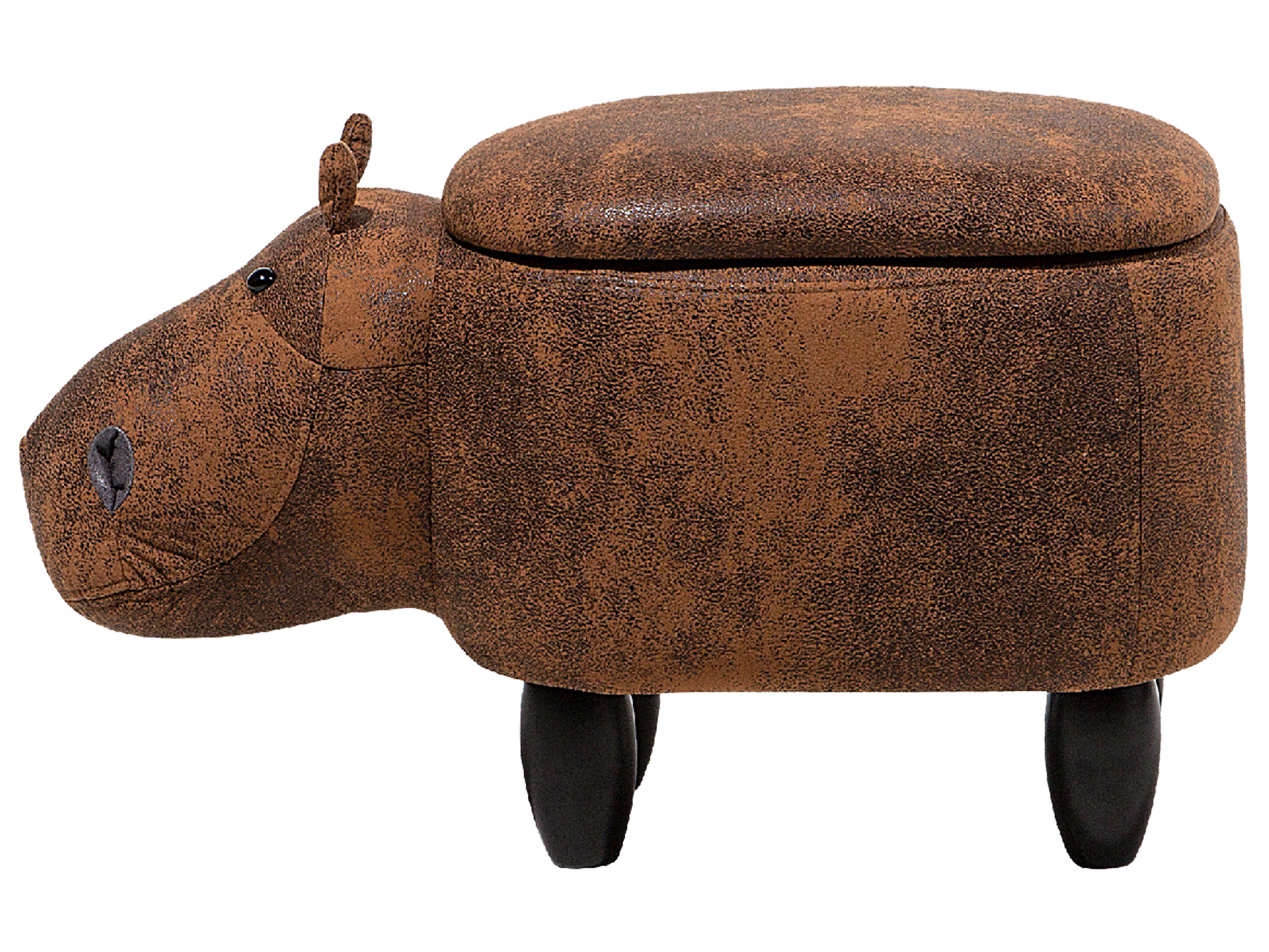 Dierenpoef met opbergruimte HIPPO Kunstleer Bruin Nijlpaard
