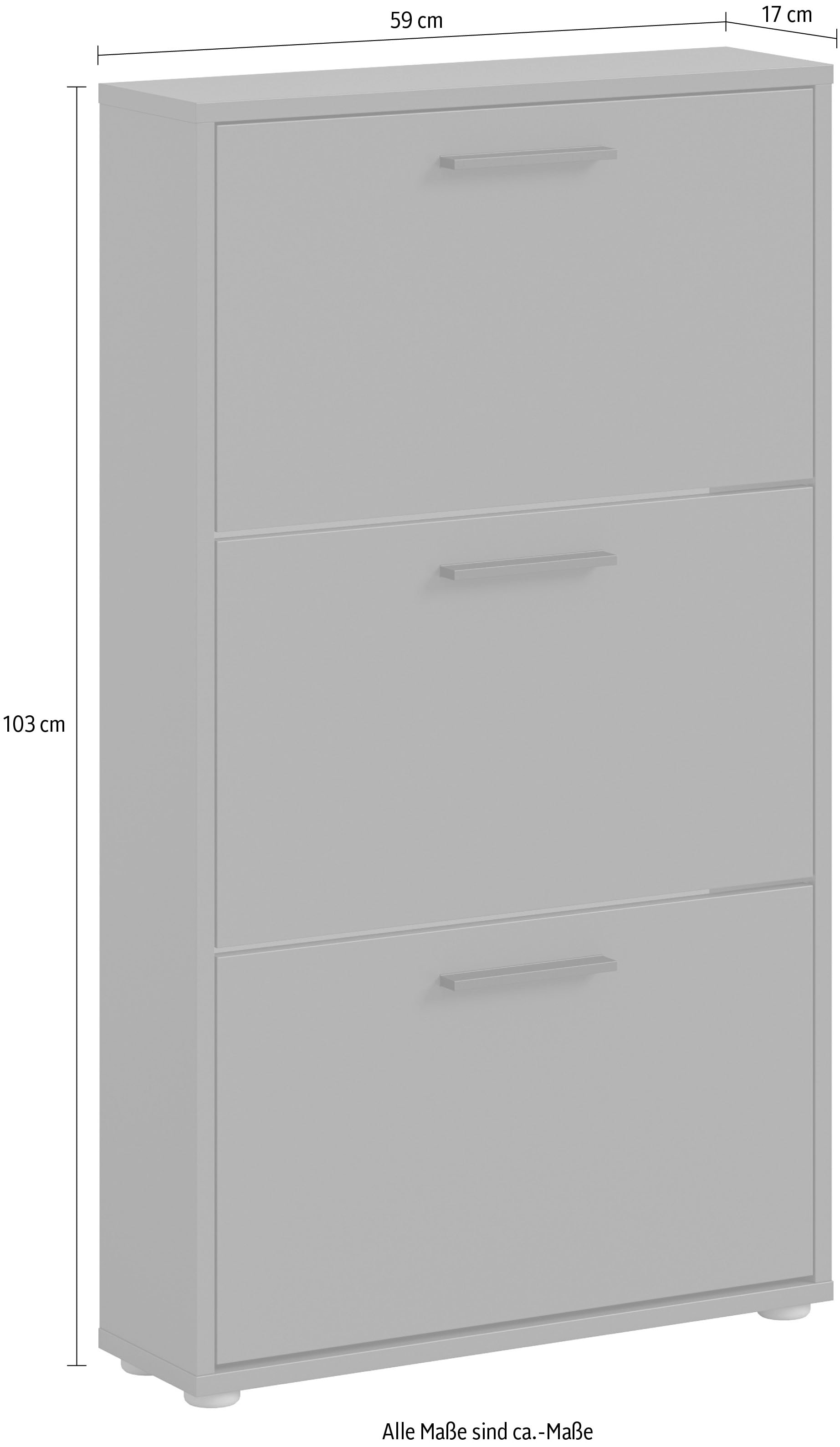 HBZ Schuhkipper »Sam Schuhkipper, Schuhschrank BxHxT 59x103x17 cm« 1 Stk. tlg. Schuhkipper, Schuhschrank mit 3 Klappen, BxHxT 59x103x17cm
