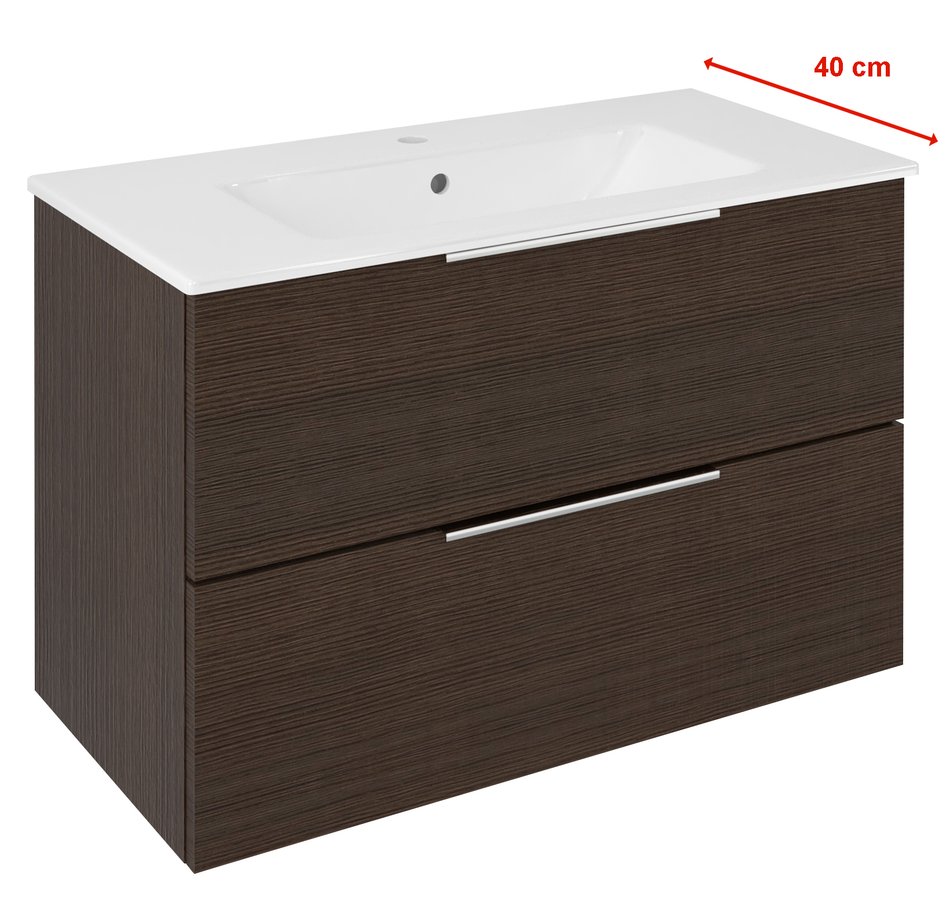 Sapho Cirasa Compact wastafel onderkast 78x39x54cm donkerbruin