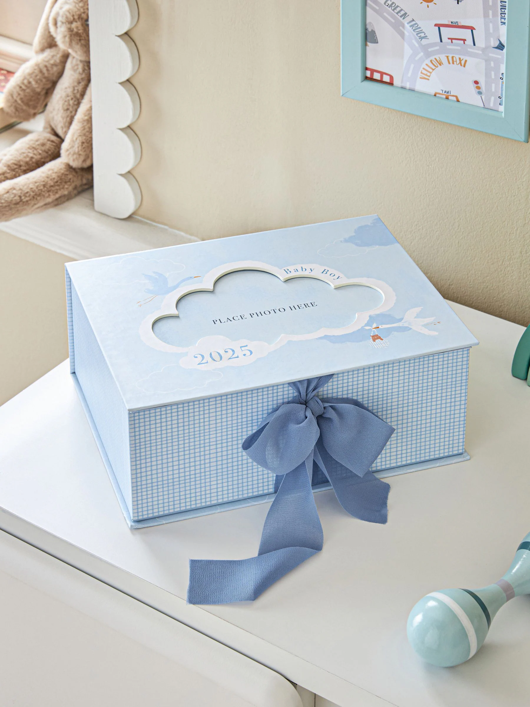 Baby Boy Born in 2025 Keepsake Box