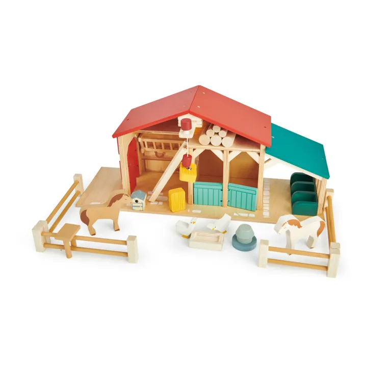 Tender Leaf Toys Ferme en bois et ses accessoires