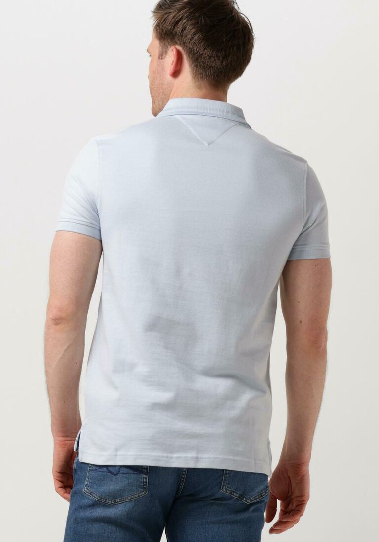 TOMMY HILFIGER lichtblauwe tommy hilfiger polo pretwist mouline slim fit polo