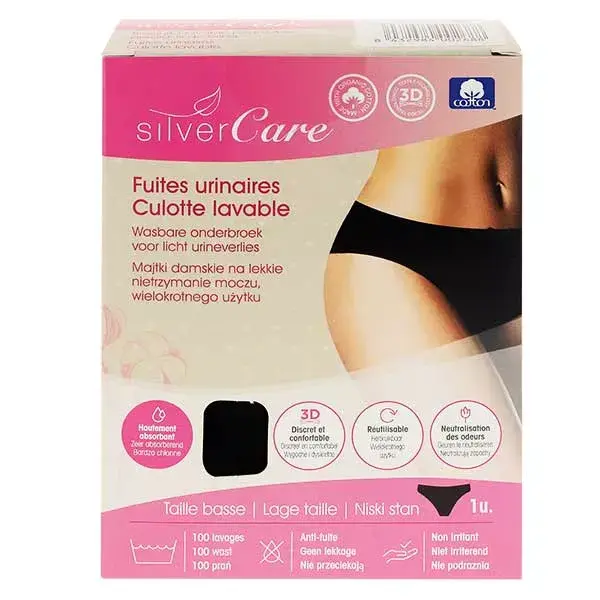 Calcinha Silvercare para incontinência urinária de cintura baixa - Tamanho G (42/44)