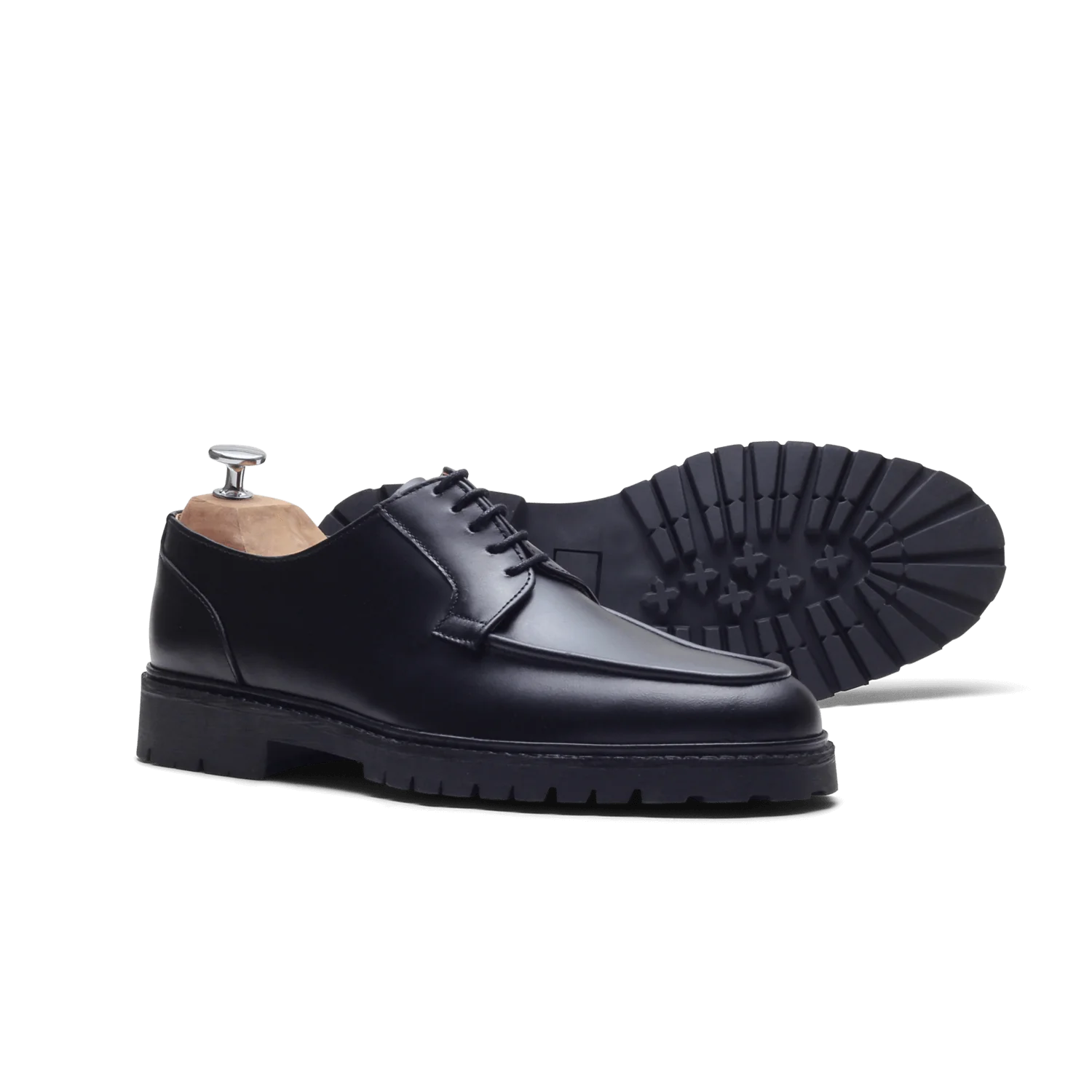 Canet-Derby en cuir noir