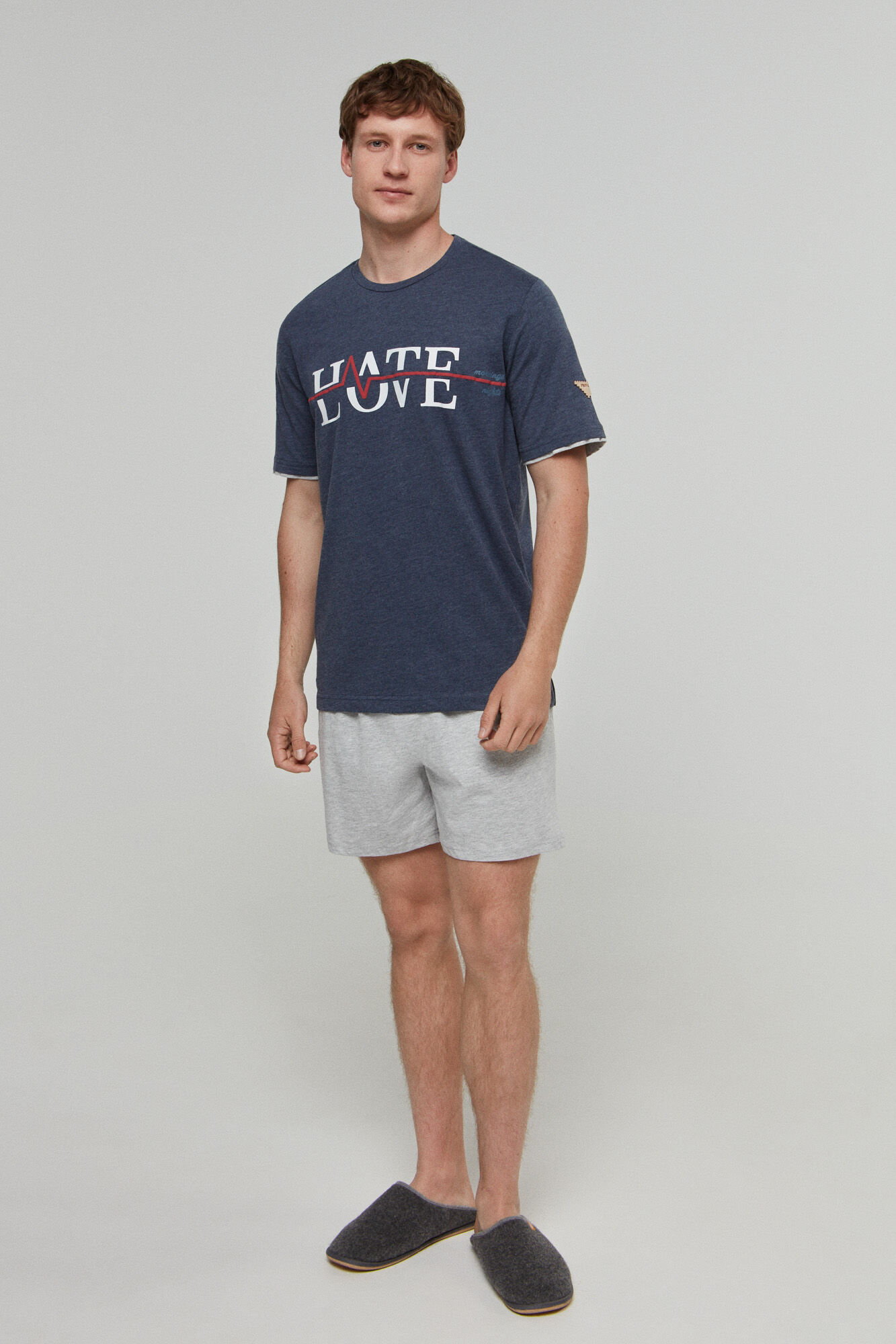 Pijama punto hate love - Azul