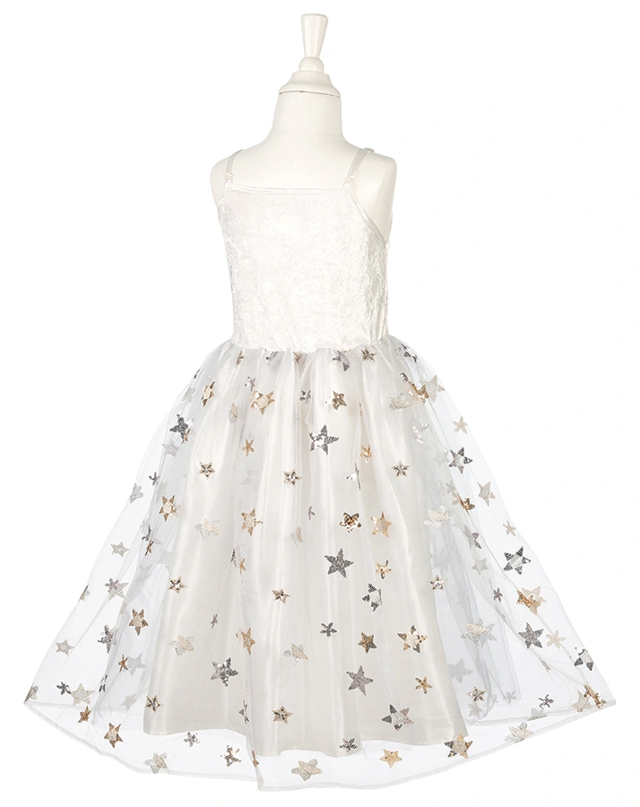 Kostüm-Kleid GLITZERSTERNE in weiß
