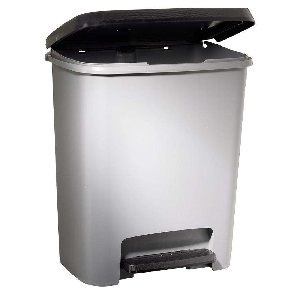 Poubelle à pédale plastique gris 25L