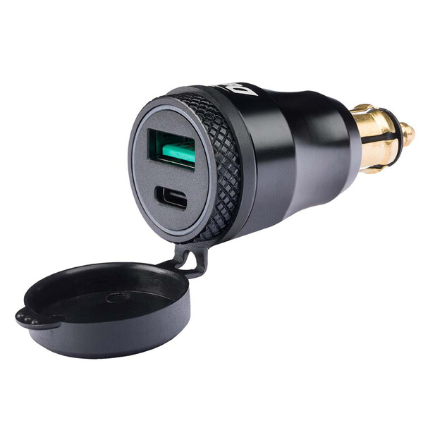 Dafy Moto - Chargeur allume-cigare DIN QC USB-C/A