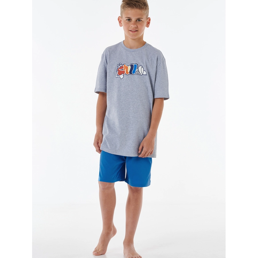 Schiesser Pyjama Organic Cotton grau-mel.