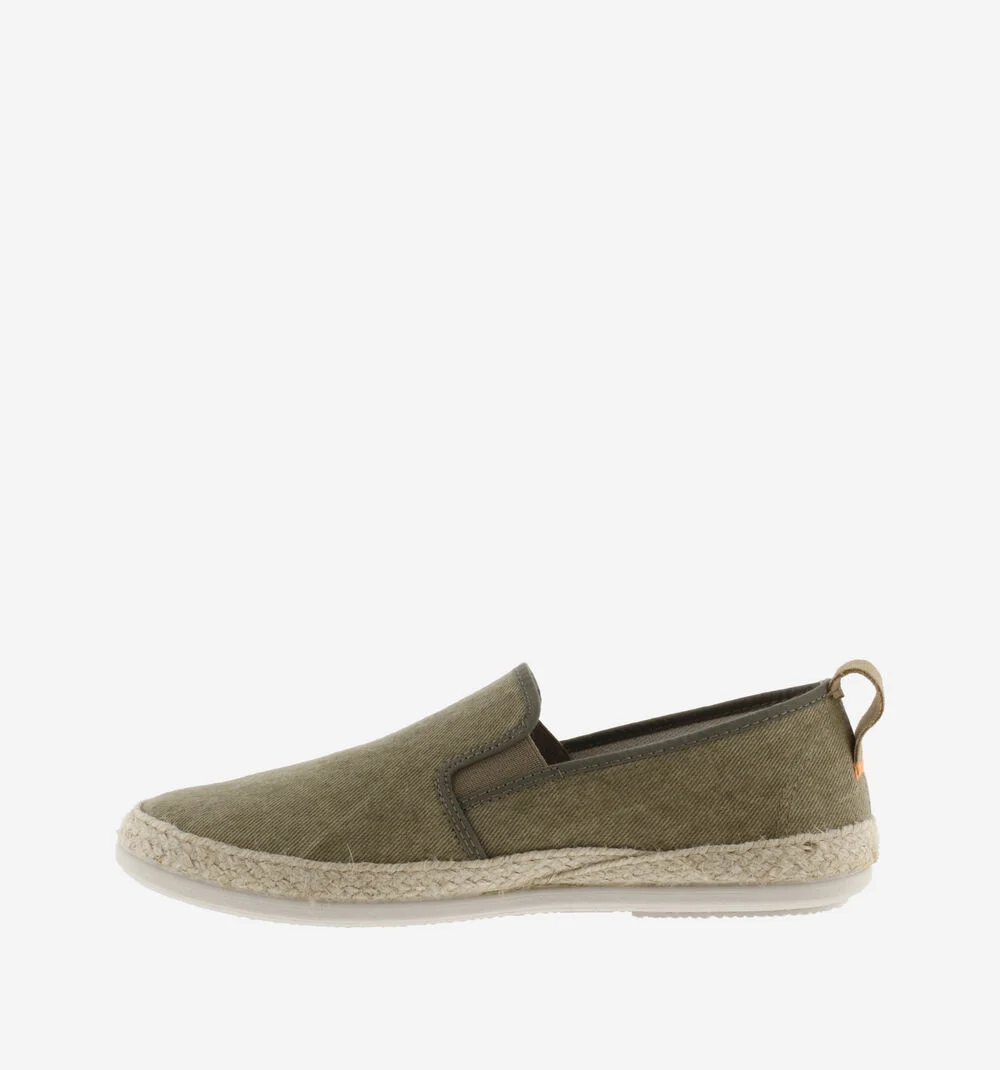 ANDRÉ ÉLASTIQUES TOILE DÉLAVÉE Espadrilles à tirette pour homme TAUPE