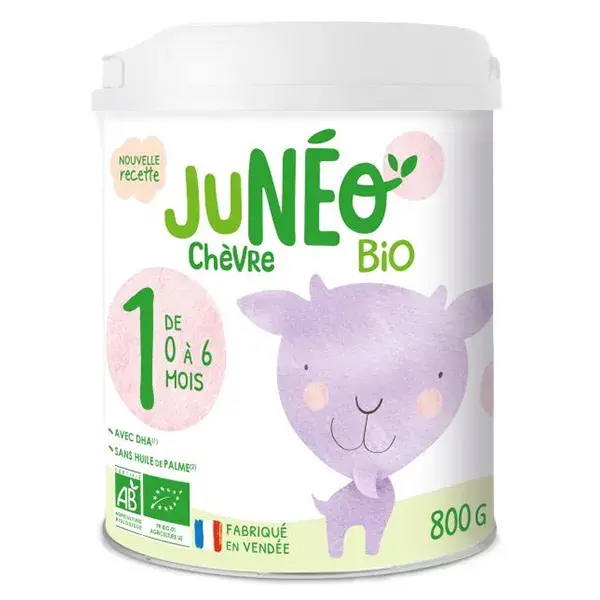 Leite de Cabra Junéo 1 Orgânico para Bebês de 0 a 6 Meses - 800g