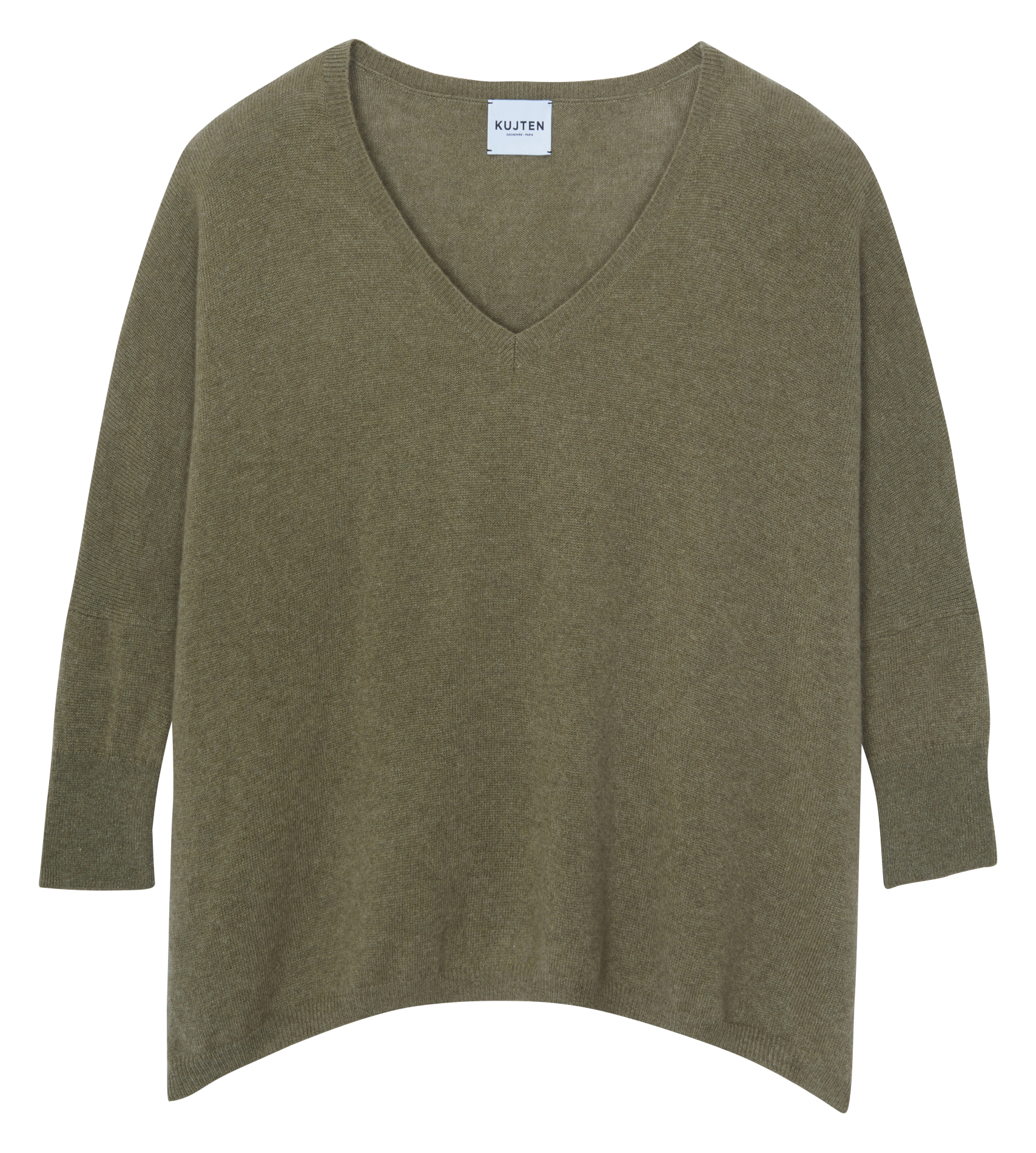MINIE - Pull col V oversize en cachemire | Vert