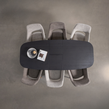 WOOOD eettafel Arros zwart MDF hout 180/220 x 90 cm uitschuifbaar