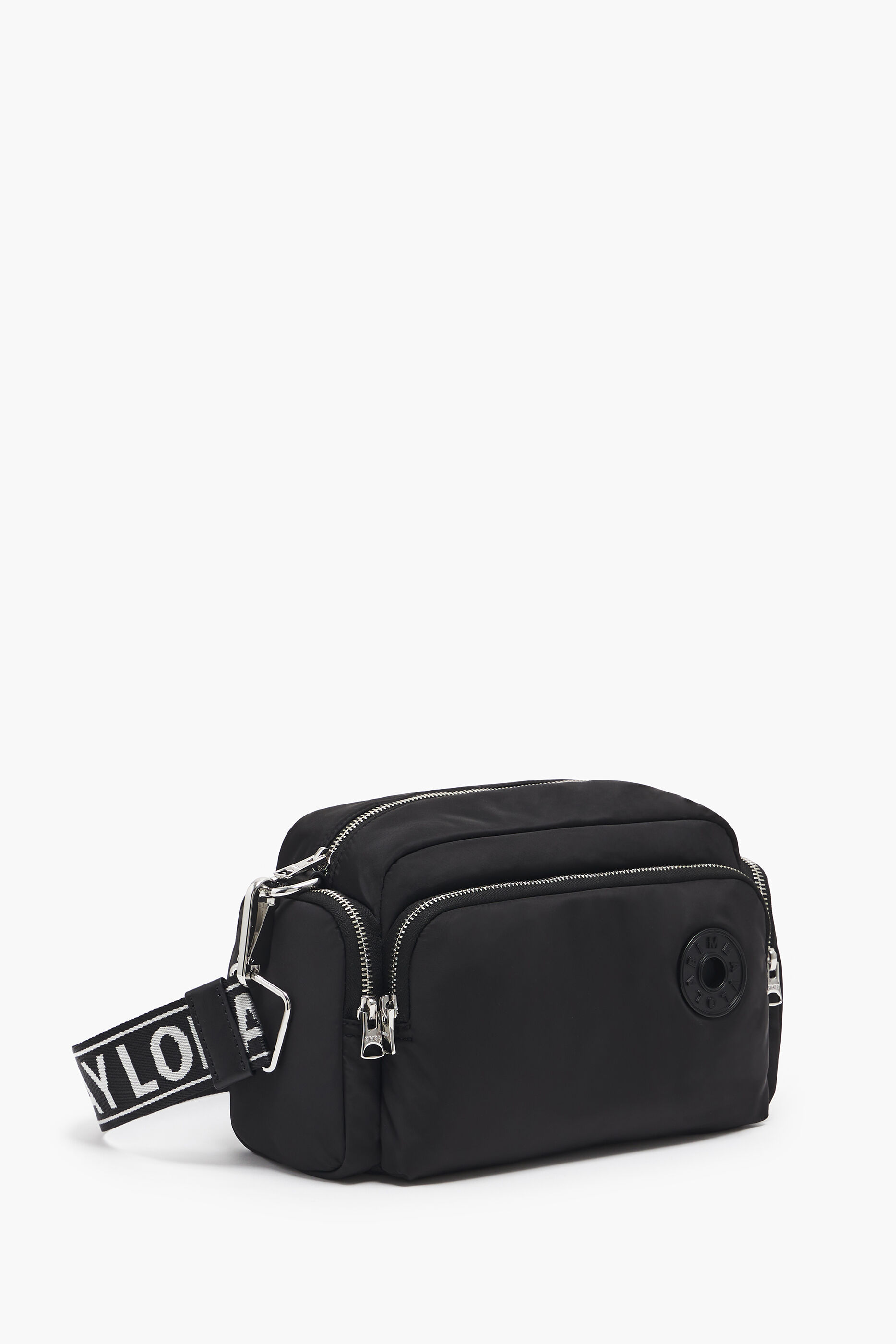 Bolsa de ombro M em nylon preto